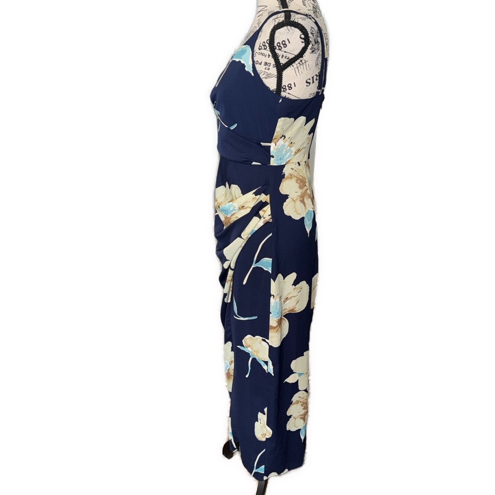 Lulus Navy Floral Maxi Dress Medium Spaghetti Strap BOHO cottage core flowy - Picture 5 of 10